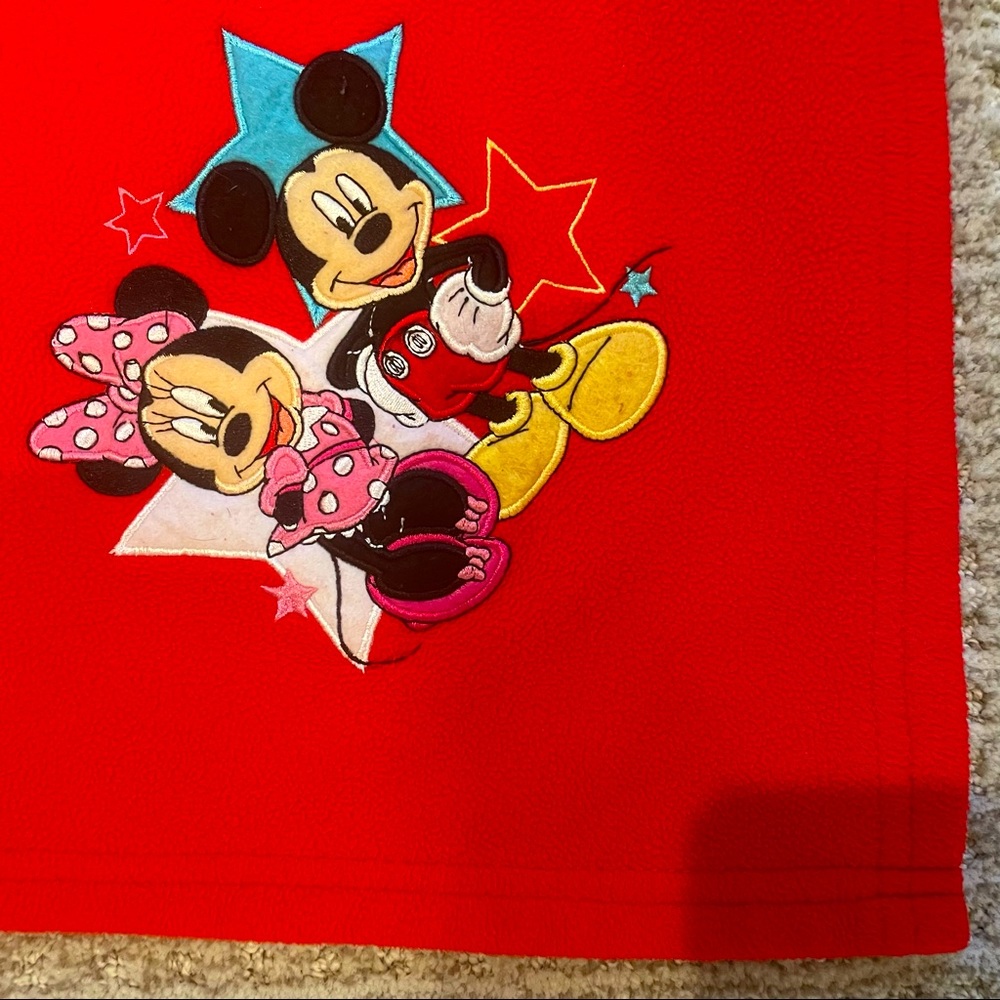 Disney Store, Mickey & Minnie, Red Plush, Throw Blanket 48” x 58”